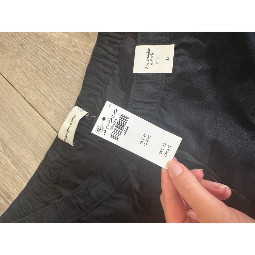 Abercrombie Linen Blend Black Shorts NWT Large - Picture 4 of 5